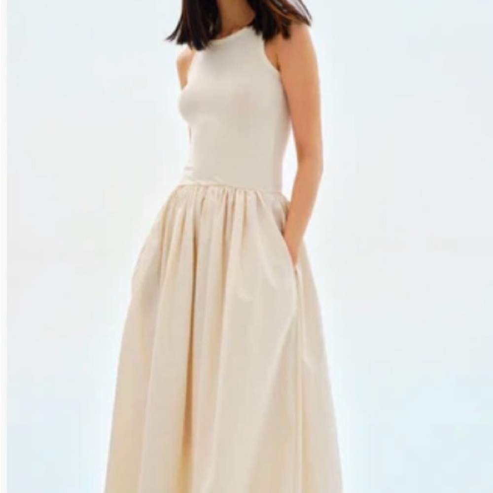 Cream Sleeveless Maxi Dress